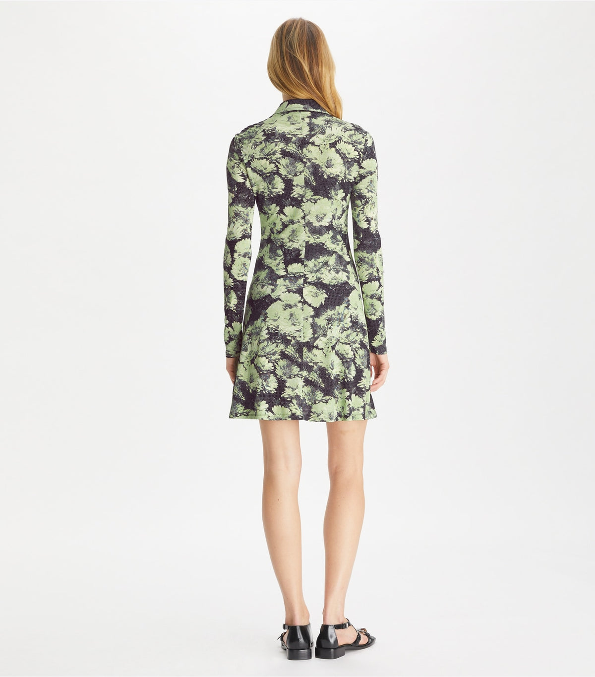 Printed Jersey Polo Dress - Green Pixel Floral | Tory Burch Recommended