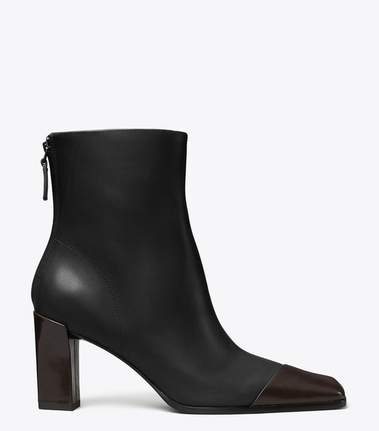 Asymmetric Cap-Toe Ankle Boot - Perfect Black / Coco | Tory Burch Deals