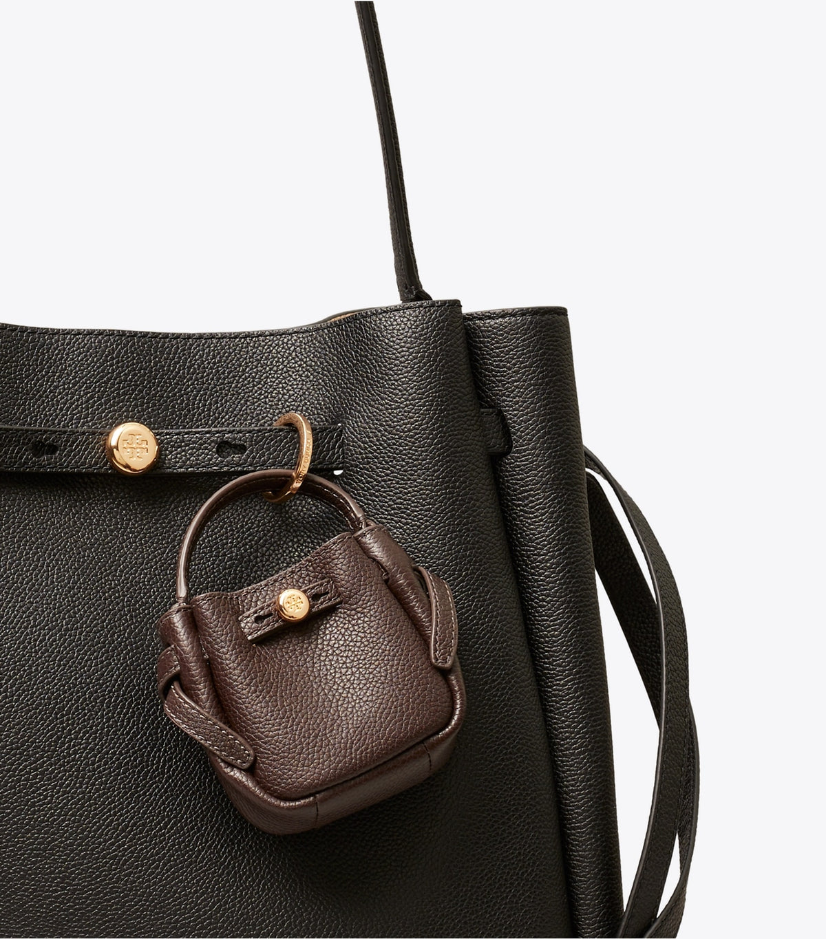 Romy Bucket Bag Charm - Deep Brown | Tory Burch Sale