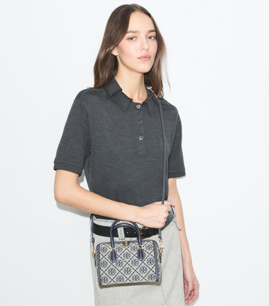 T Monogram Petite Barrel Bag - Tory Navy | Tory Burch Top Pick