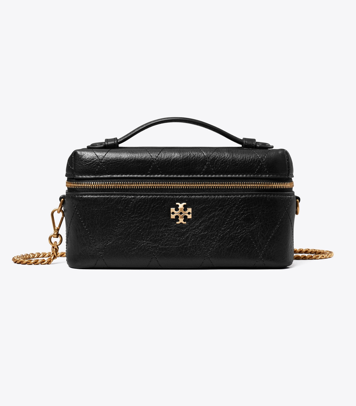 Charlie Quilted Vanity Case - Black / Charms | Tory Burch Exclusive