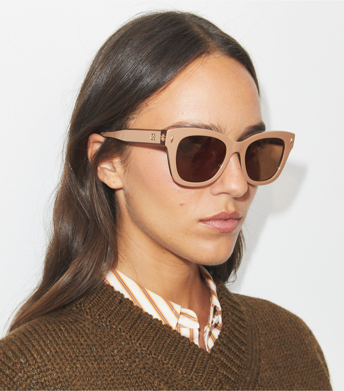 Miller Wayfarer Sunglasses - Tan/Brown Back Mirror | Tory Burch Deals