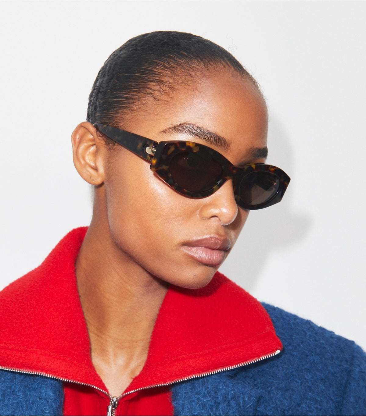 Pierced Oval Sunglasses - Dark Tortoise/Solid Brown | Tory Burch Sale