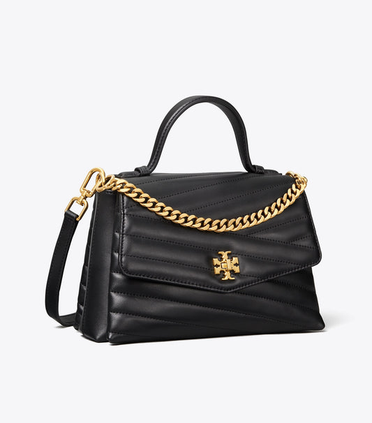 Kira Chevron Top-Handle Satchel - Black | Tory Burch Latest