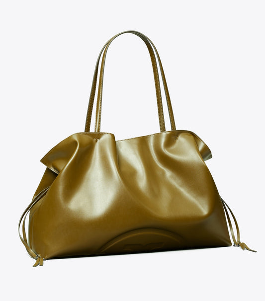 Ella natuura™ Drawstring Tote - Dark Olive | Tory Burch Value