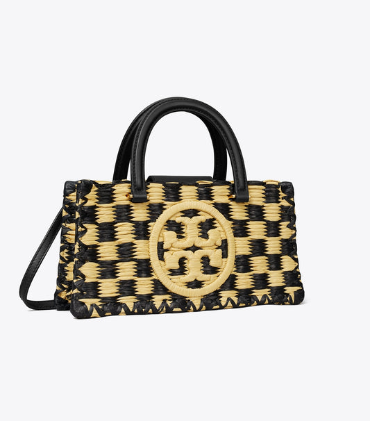 Ella Hand-Crocheted East-West Tote - Black / Natural | Tory Burch Latest