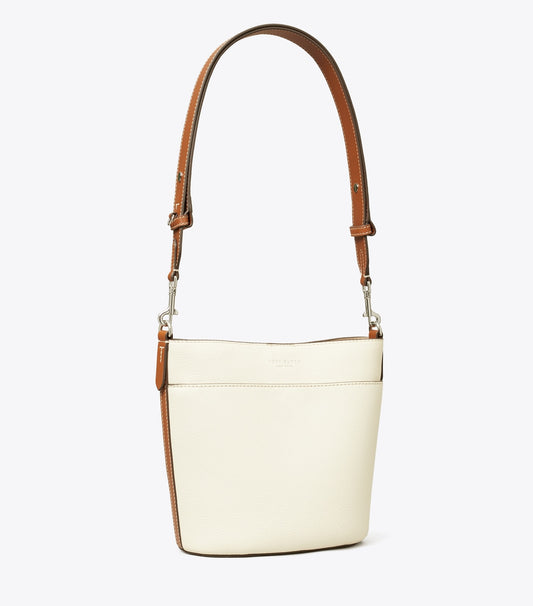 Leather Colorblock Bucket Bag - Ivory | Tory Burch Top Pick