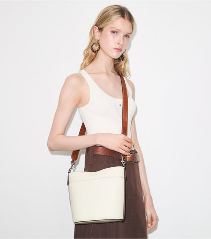 Leather Colorblock Bucket Bag - Ivory | Tory Burch Top Pick