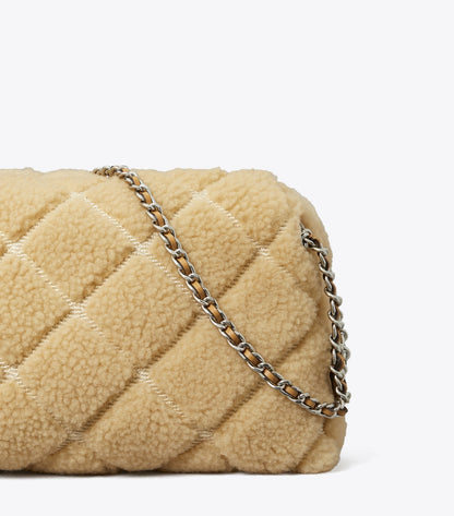 Fleming Soft Shearling Crossbody Bag - Ivory | Tory Burch Latest
