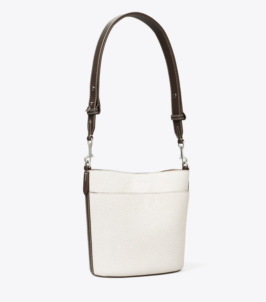 Leather Bucket Bag - Gray Chalk | Tory Burch Customer Favorite