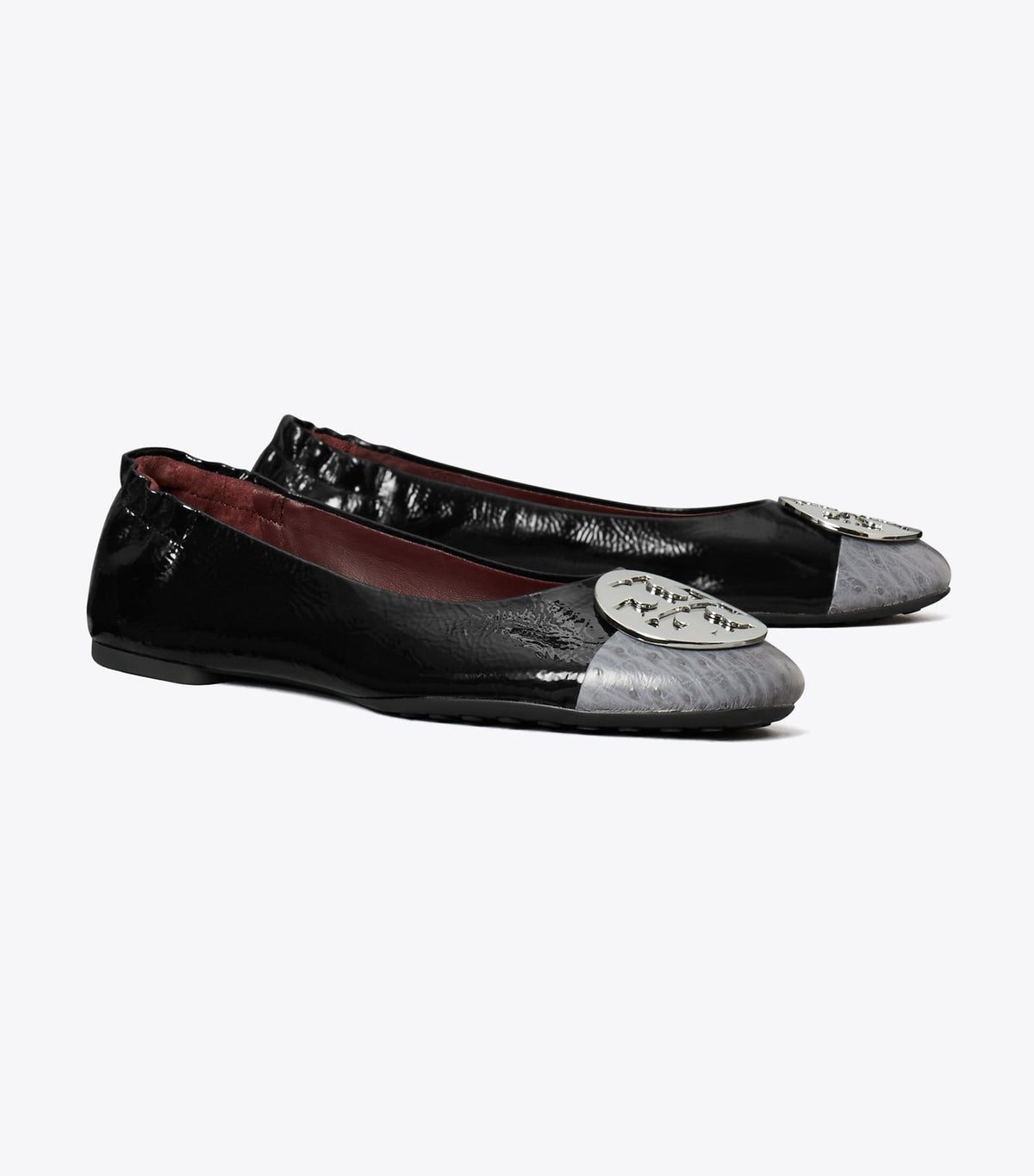 Claire Cap-Toe Ballet - Midnight Moon / Hazy Gray / Silver | Tory Burch Essential