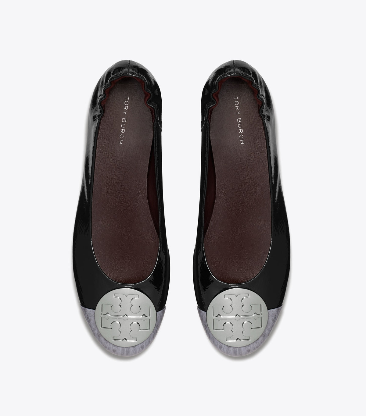 Claire Cap-Toe Ballet - Midnight Moon / Hazy Gray / Silver | Tory Burch Essential