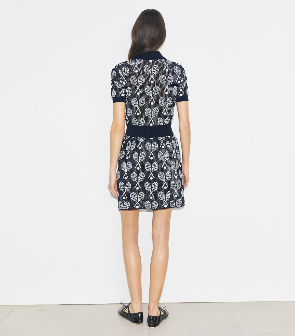 Racquet Mesh Dress - Tory Navy / New Ivory | Tory Burch Exclusive