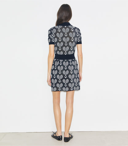 Racquet Mesh Dress - Tory Navy / New Ivory | Tory Burch Exclusive