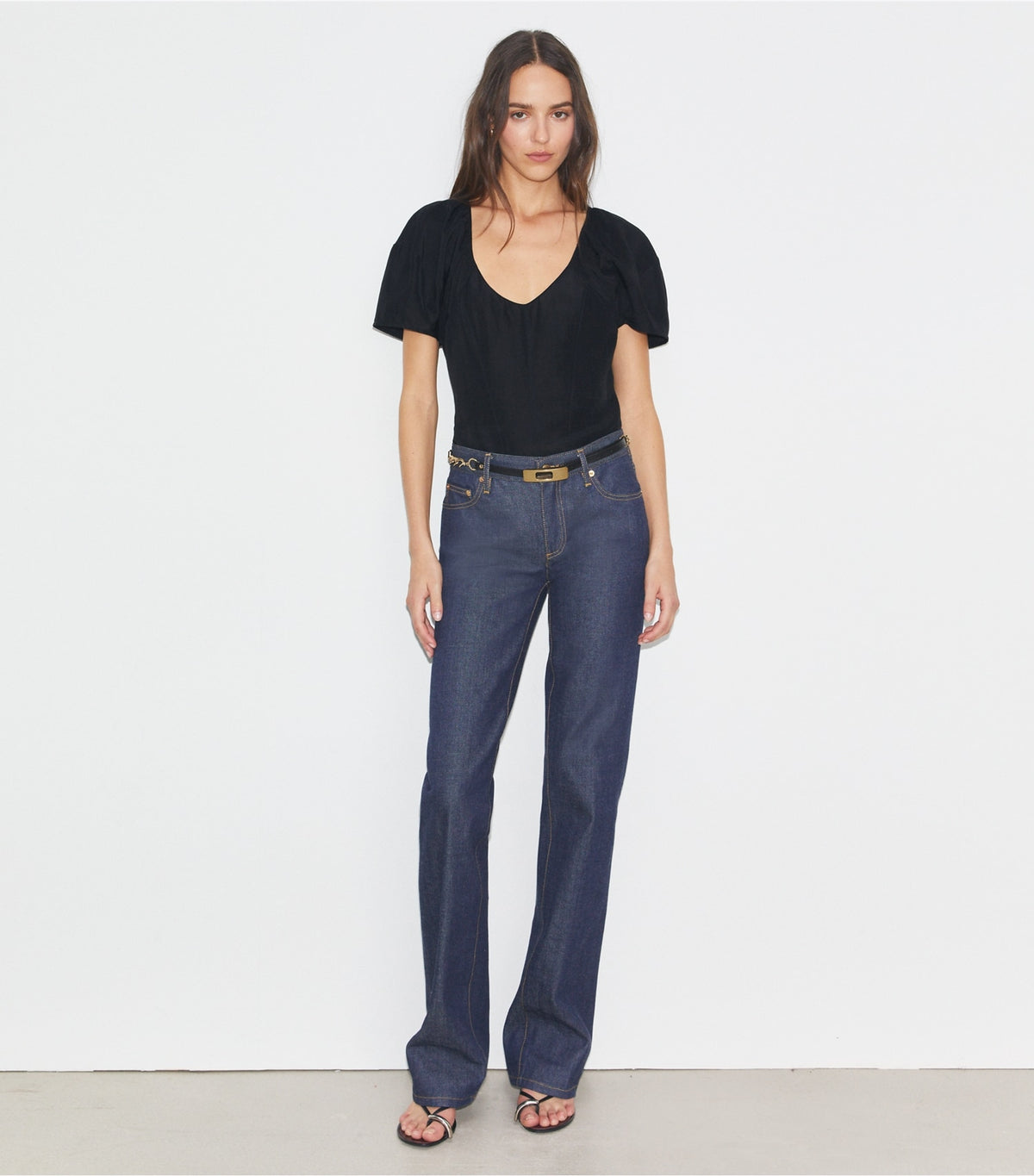 Balloon Sleeve Viscose Top - Black | Tory Burch Quality