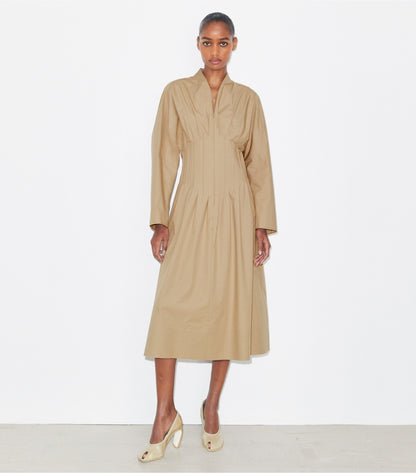 Poplin Dress - Taupe Gray | Tory Burch Popular