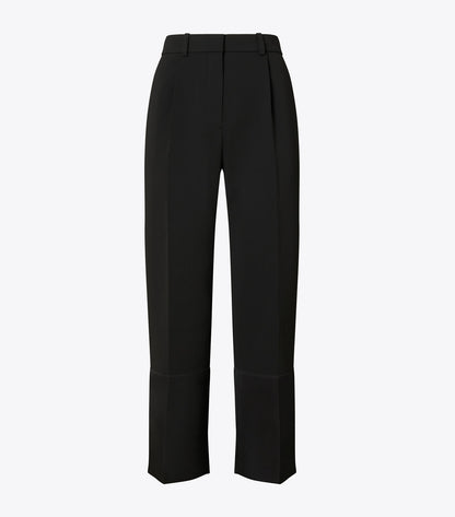Cropped Crepe Pant - Black | Tory Burch Smart Buy