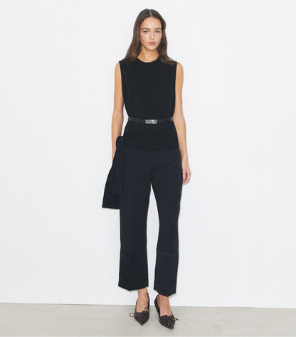 Cropped Crepe Pant - Black | Tory Burch Smart Buy