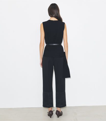 Cropped Crepe Pant - Black | Tory Burch Smart Buy