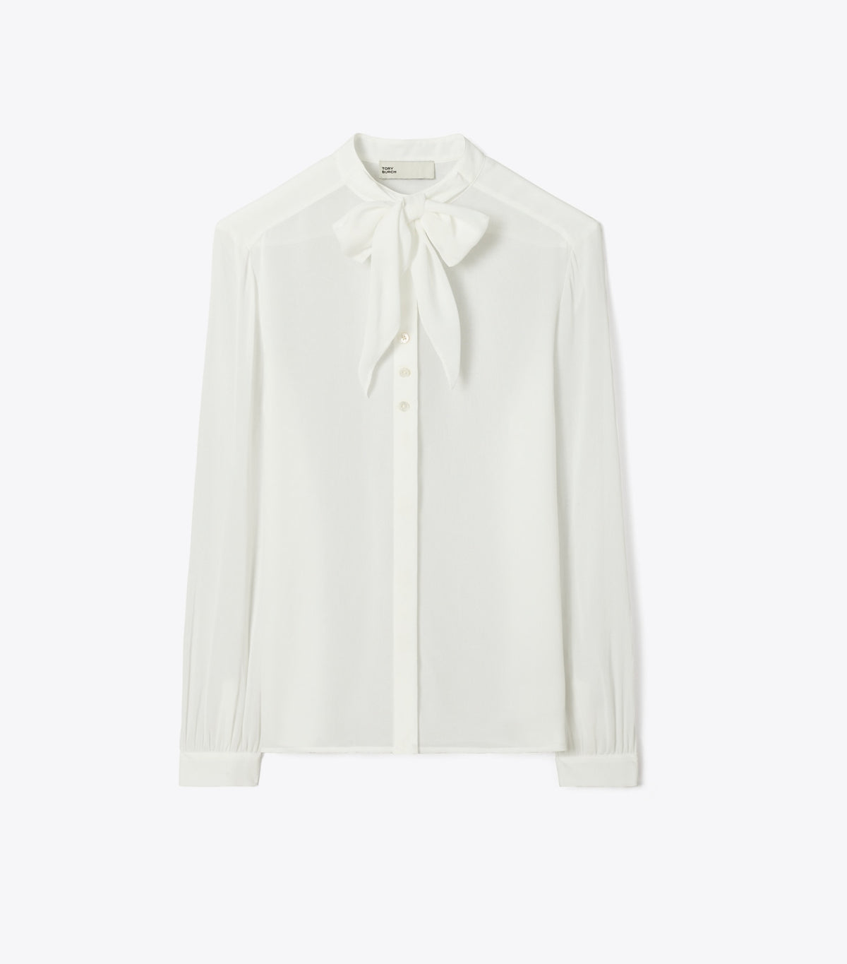 Georgette Bow Blouse - Marshmallow | Tory Burch Trusted