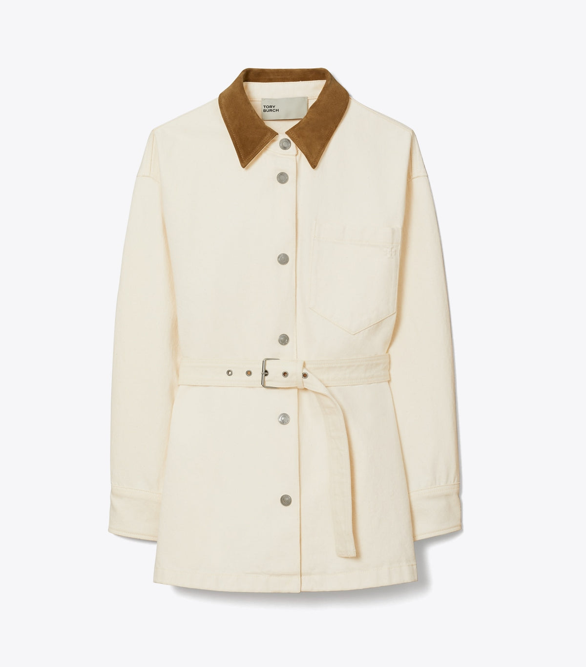 Button Down Denim Jacket - Beige | Tory Burch Discount