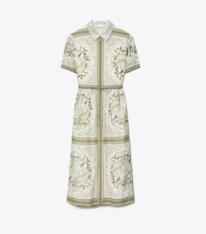 Cinched Cotton Zip Dress - Mint Cockatoo | Tory Burch Best Price