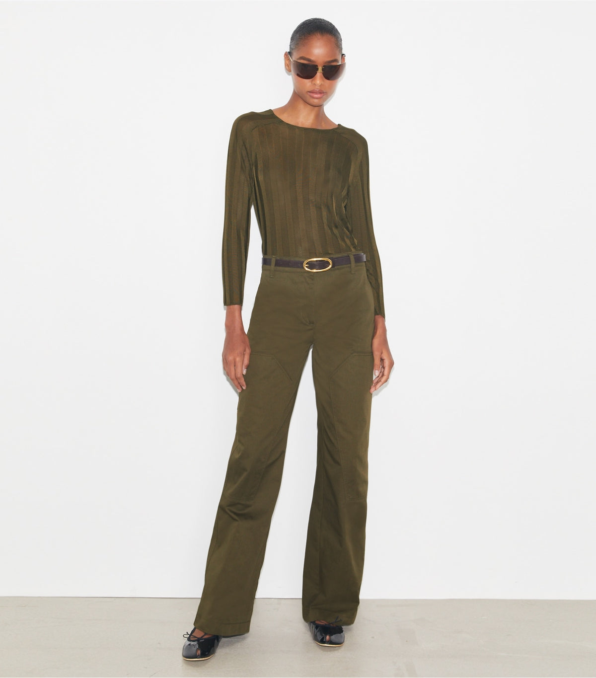 Cotton Cargo Pant - Olive Pesto | Tory Burch Great Value