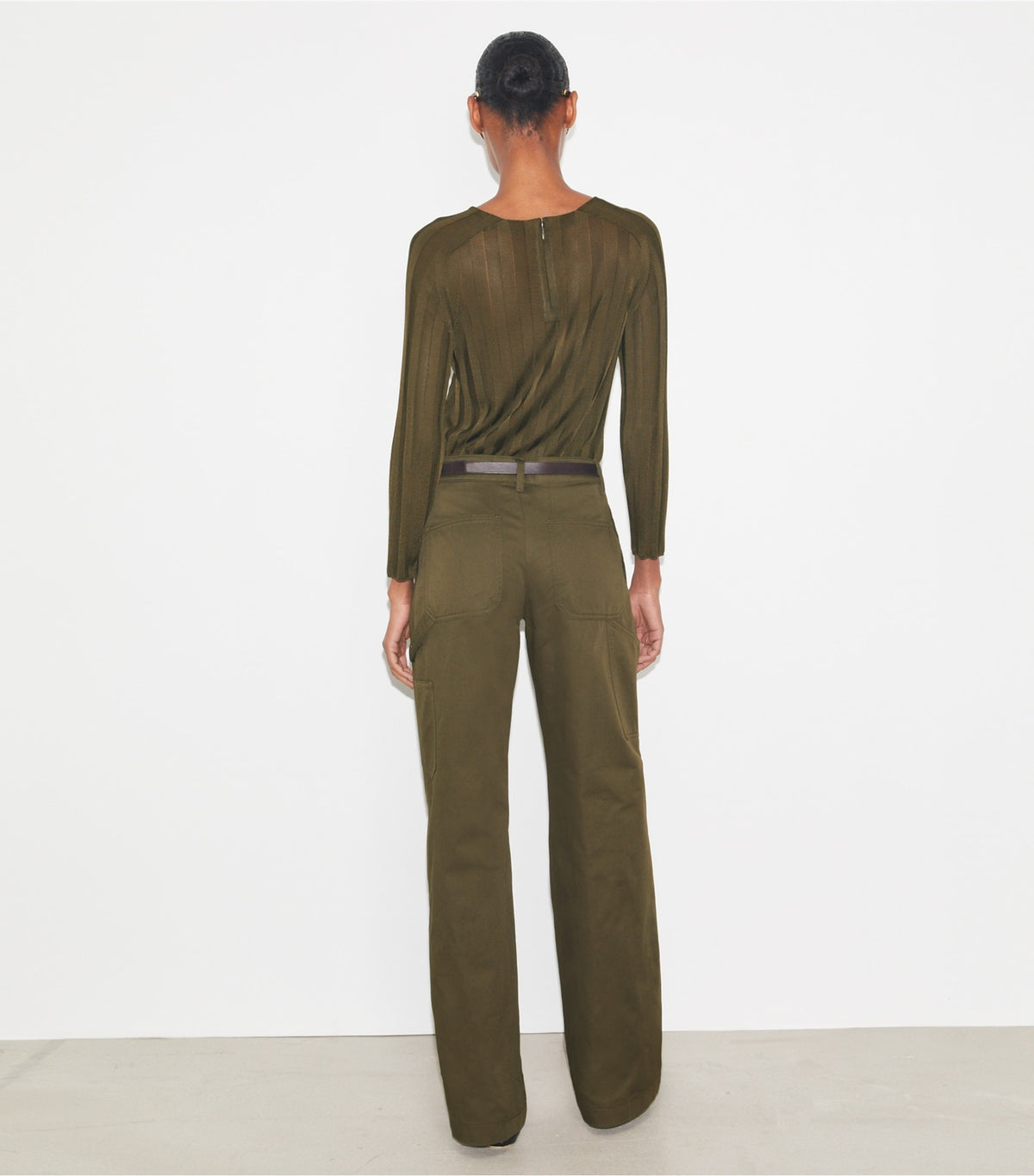 Cotton Cargo Pant - Olive Pesto | Tory Burch Great Value