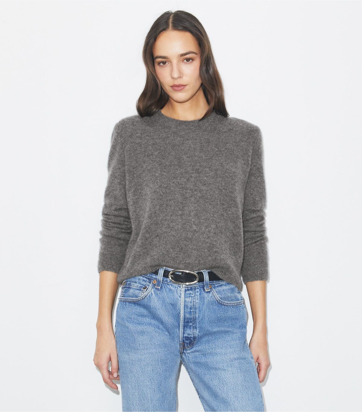 Cashmere Silk Sweater - Gray | Tory Burch Featured