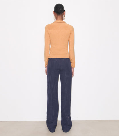 Wool Pant - Dark Navy / Copper | Tory Burch Everyday