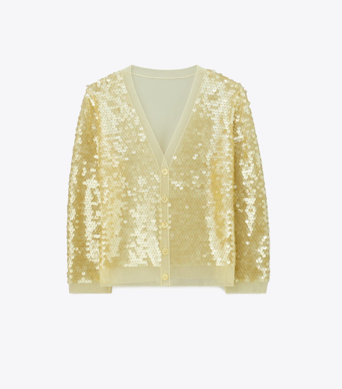 Sequin-Front Cardigan - Pale Limon | Tory Burch Customer Favorite