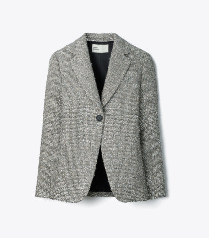 Tweed Blazer - Metallic Silver | Tory Burch Customer Favorite