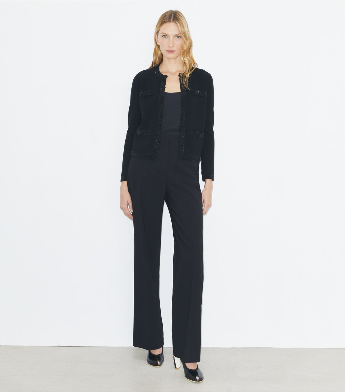 Kendra Embellished Wool Cardigan - Black | Tory Burch Special Offer