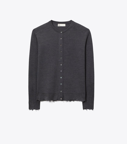 Silk Cardigan - Dark Gray | Tory Burch Featured