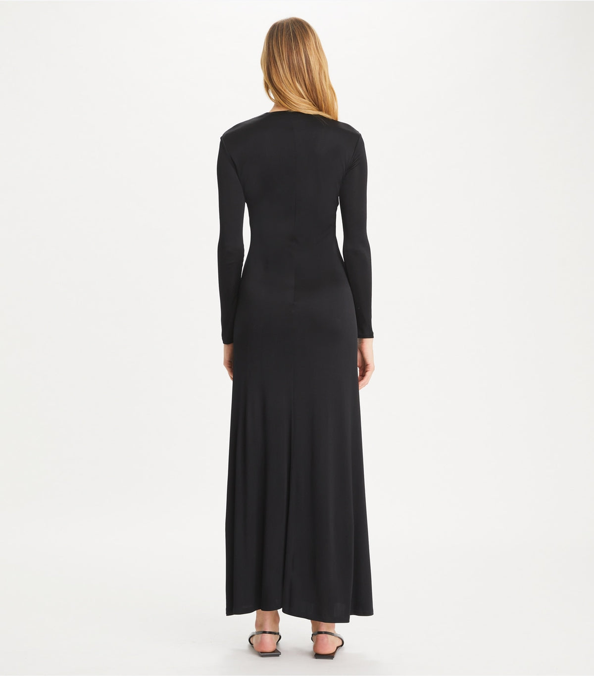 Deep U-Neck Jessa Viscose Dress - Black | Tory Burch Recommended