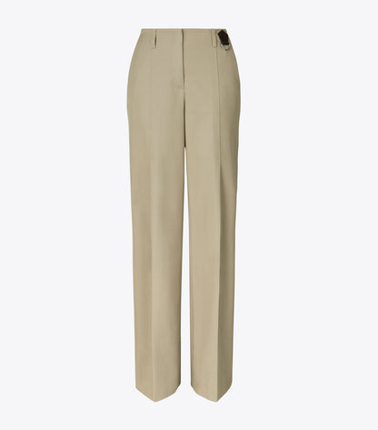 Distressed Cotton Pant - Taupe Gray | Tory Burch Everyday