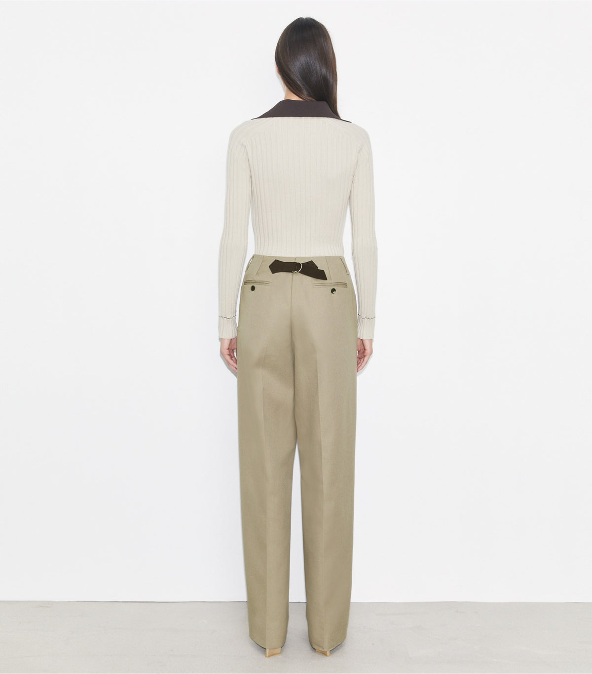 Distressed Cotton Pant - Taupe Gray | Tory Burch Everyday