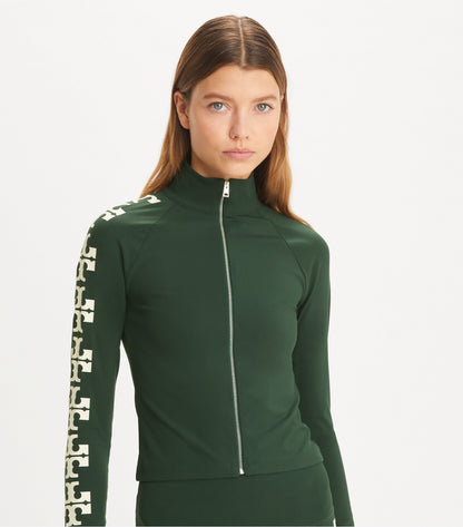 Nylon Logo Zip Top - Conifer | Tory Burch New