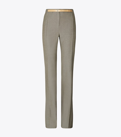 High-Waisted Wool Pants - Mountain Ash Ground/Marshmallow Fleck | Tory Burch Exclusive