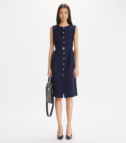 Cotton Poplin Dress - Medium Navy | Tory Burch Popular