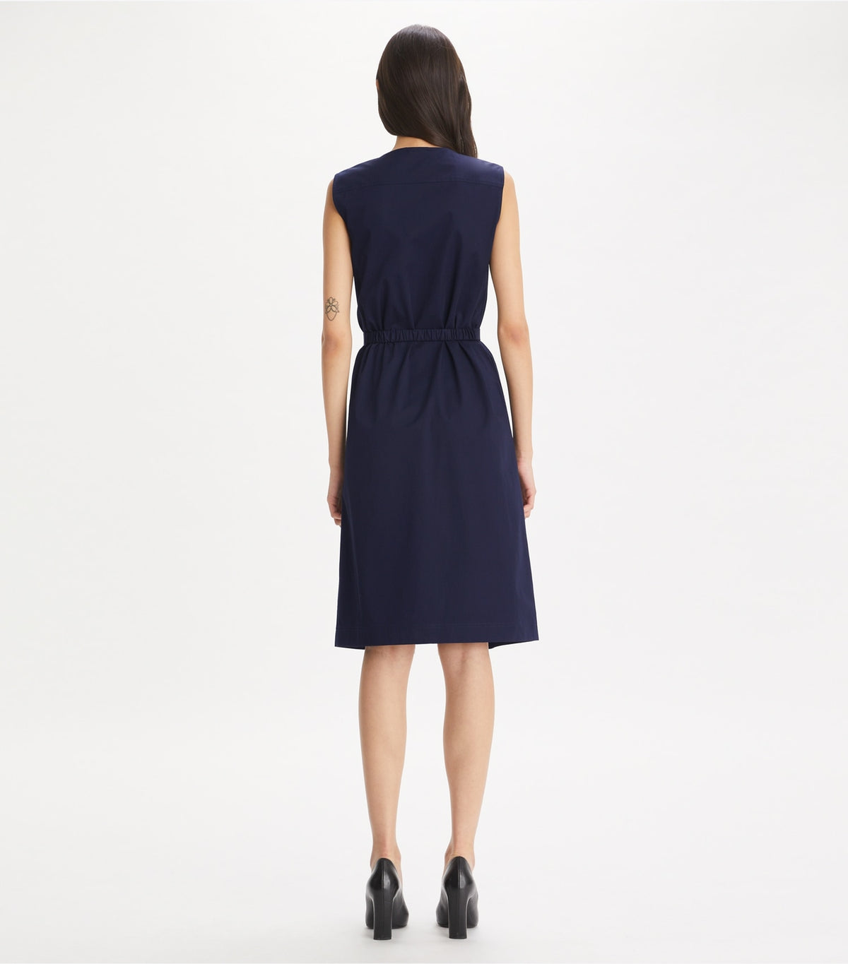 Cotton Poplin Dress - Medium Navy | Tory Burch Popular