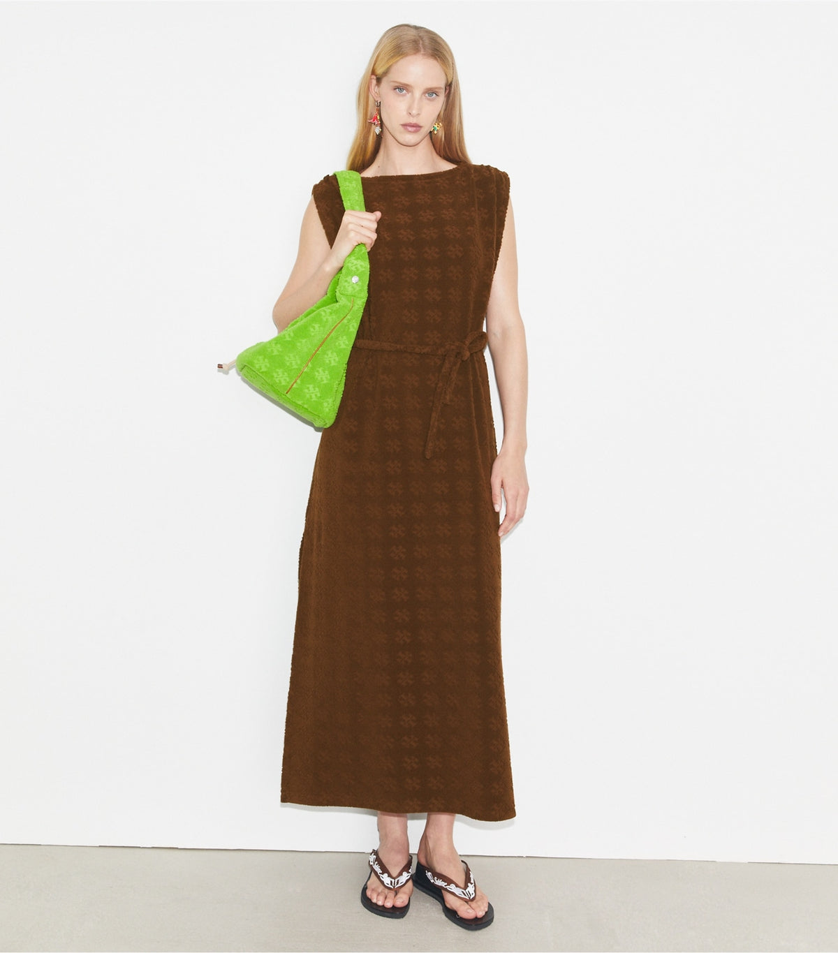 Terry Jacquard Maxi Dress - Anise Brown | Tory Burch Hot Sale