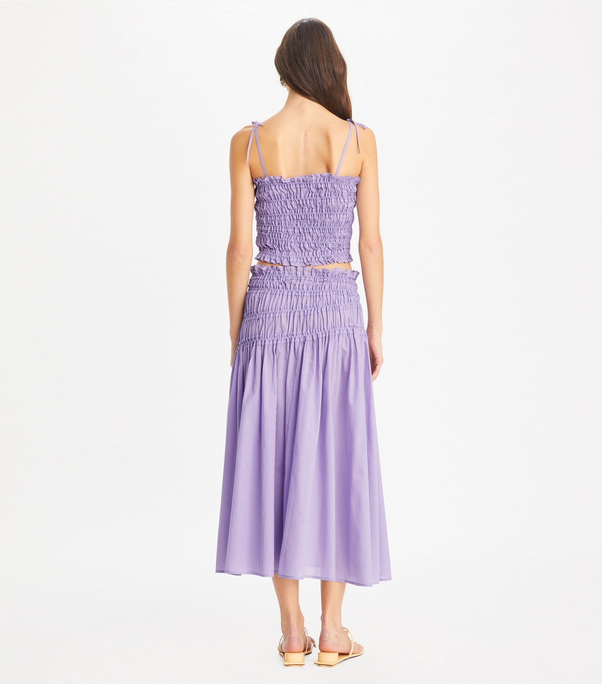 Smocked Cotton Top - Lilac Frost | Tory Burch New
