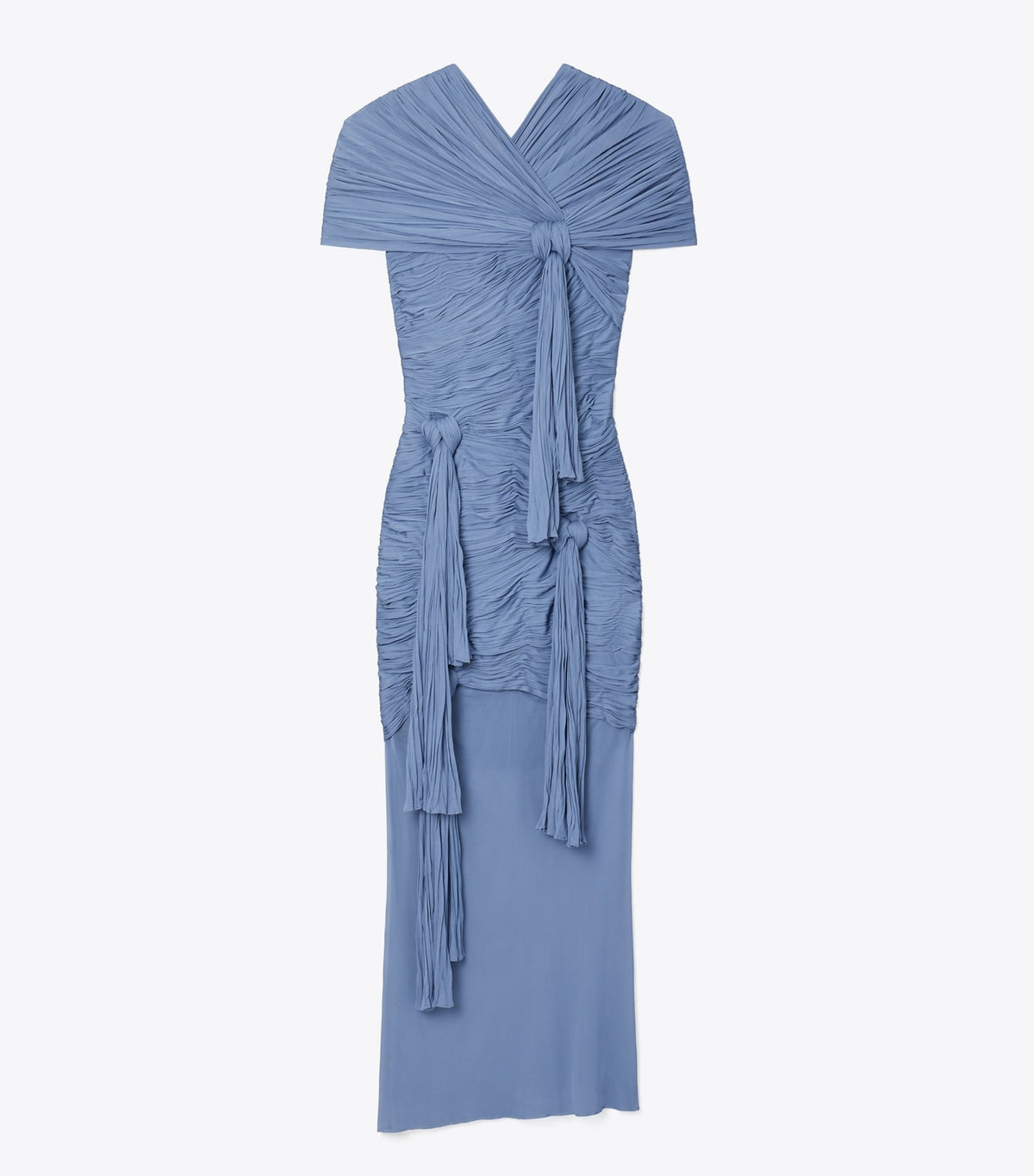 Knotted Viscose Dress - Pale Blue | Tory Burch Great Value