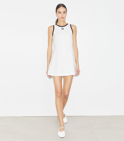 Jersey Racerback Tennis Dress - Snow White / Deep Navy | Tory Burch Customer Favorite