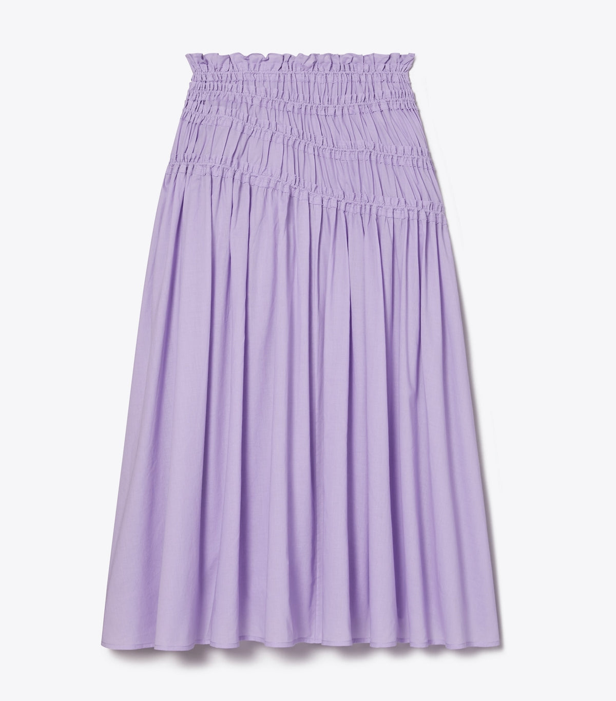 Smocked Cotton Skirt - Lilac Frost | Tory Burch Exclusive