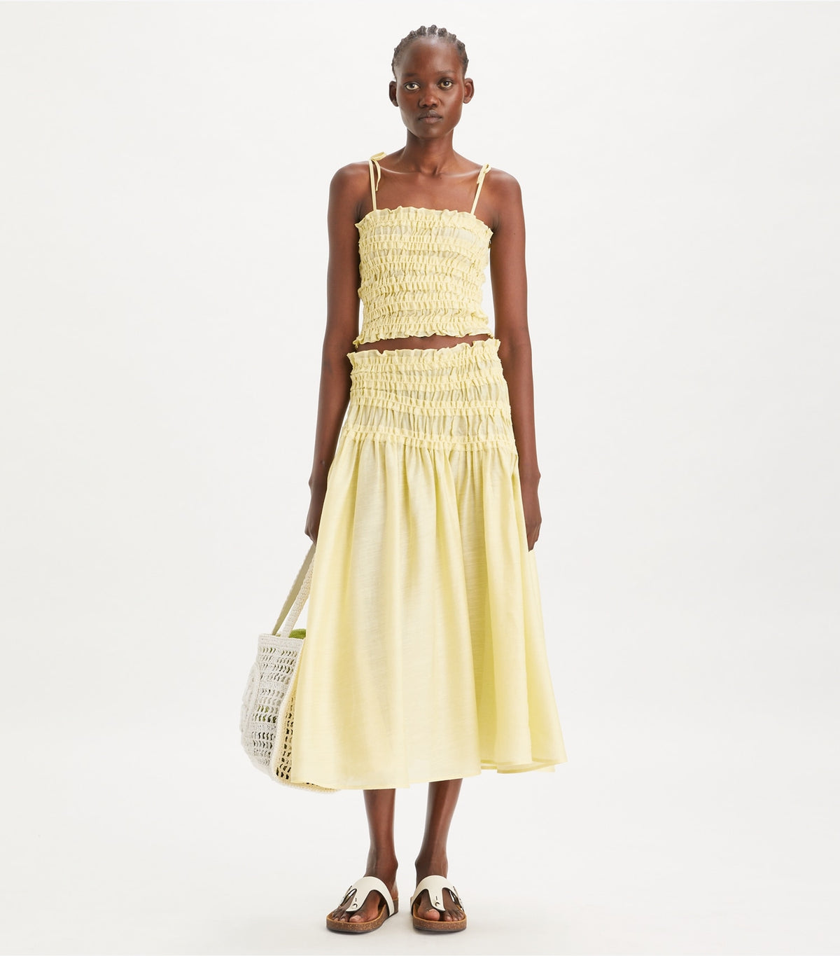 Smocked Viscose Skirt - Lumen | Tory Burch Best Price