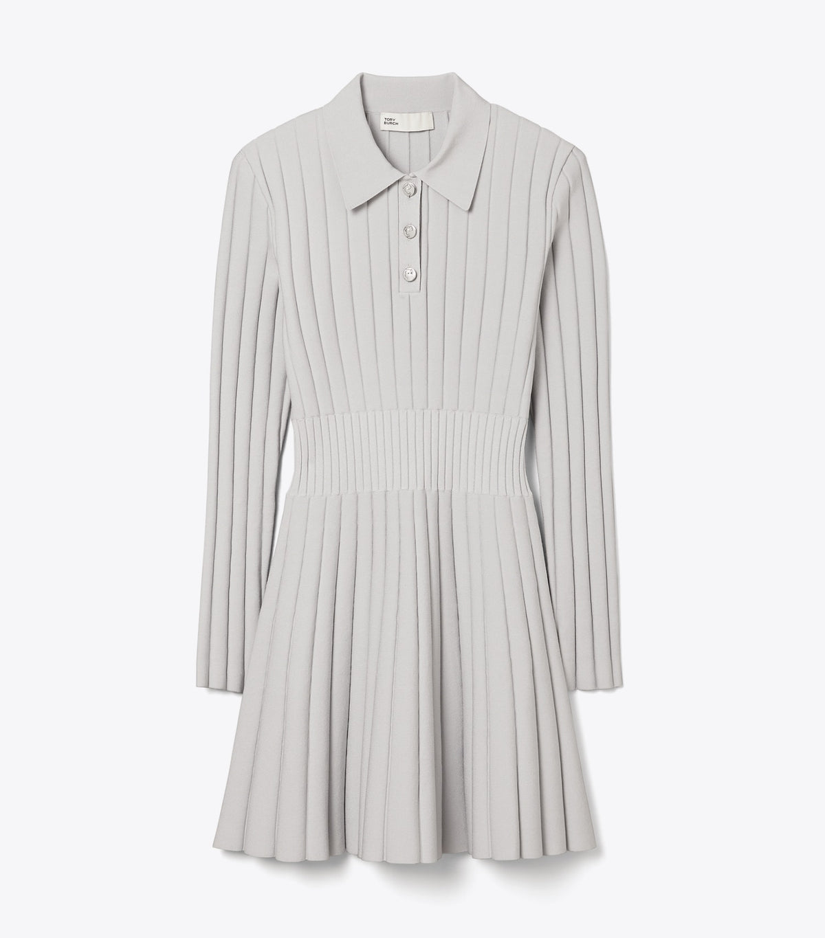 Viscose Knit Polo Dress - Dewy Gray | Tory Burch Trusted