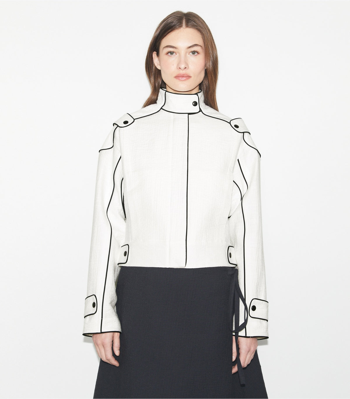 Cotton Bomber Jacket - Marshmallow | Tory Burch Latest