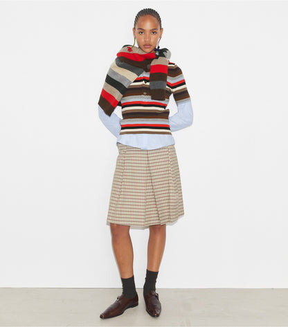 Viscose Ribbed Polo - Red Evening Stripe Small | Tory Burch Everyday